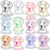 Stickerblad met Grote Danes-portret Sticker (Voorkant)
