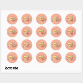 Stickerblad met leuke zomervrienden ronde sticker (Vel)