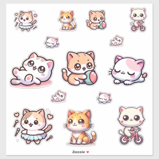 Stickerblad met speelse pootjes en dromerige slaap sticker (Vel)