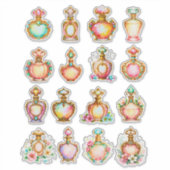 Stickerblad met vintage parfumflesjes sticker (Voorkant)