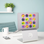 Stickerblad "Monster Draken Gezichten" Sticker (Laptop op bureau)