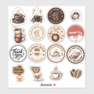 Stickerblad voor koffieliefhebbers - Vintage koffi Sticker