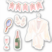 Stickerblad voor scrapbooking bruid die zich klaar sticker (Voorkant)