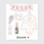 Stickerblad voor scrapbooking bruid die zich klaar sticker (Vel)