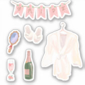 Stickerblad voor scrapbooking van bruid die zich k sticker (Voorkant)