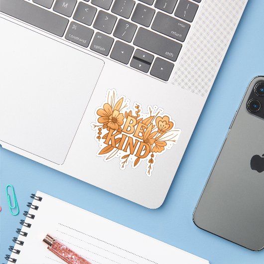 Stickerbladgrootte: Extra-klein blad van 7,5 x 7,5 Sticker (Laptop met iPhone)