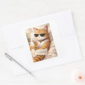 StickerFAFO – So Unbothered Cat Vierkante Sticker (Envelop)