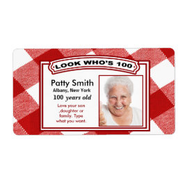 Stickerlabels van 100 jaar oud - Eenvoudig aan te  Etiket