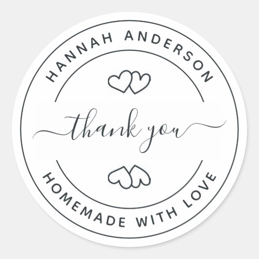 StickerMaak je eigen homemade met liefde bedankt Ronde Sticker (Voorkant)