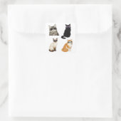 stickerpak met grappige kattenmemes vierkante sticker (Tas)