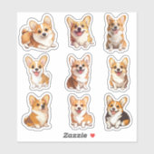 Stickerpak met schattige Corgi honden Sticker (Vel)