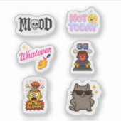 Stickerpakket - 5 coole tekst emoji-stickers sticker (Voorkant)