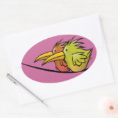 Stickers, 2 Vogels op een draad Ovale Sticker (Envelop)