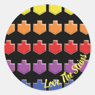 Stickers "3D Dreidels" Happy Chanukah