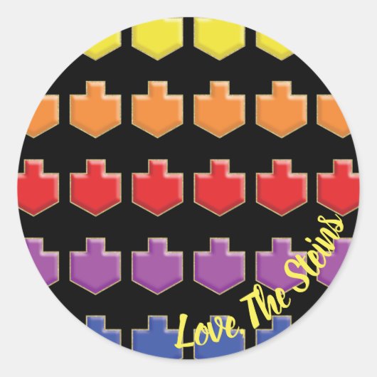 Stickers "3D Dreidels" Happy Chanukah (Voorkant)