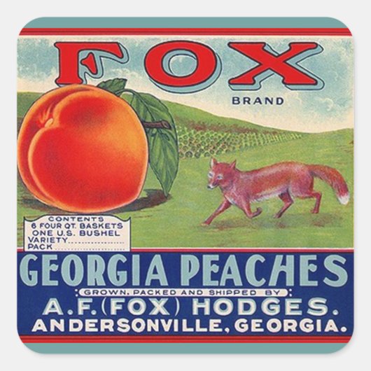 Stickers Adverteren Fox Georgia perziken (Voorkant)
