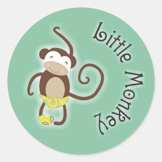 Stickers Baby Aapje 3,8 cm (Voorkant)
