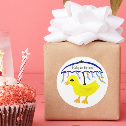 Stickers Baby op de Way Ducky Paraplu (Feest)