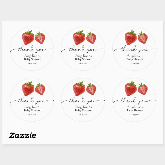 Stickers Baby shower zoete aardbeien (Vel)