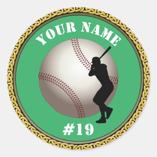 Stickers Baseball - Voeg naam & nummer toe (Voorkant)