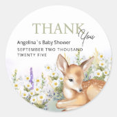 Stickers bedankt voor baby shower. (Voorkant)