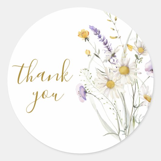 Stickers Bedankt voor cadeau Wildflowers (Voorkant)