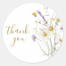 Stickers Bedankt voor cadeau Wildflowers