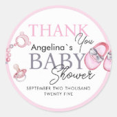 Stickers bedankt voor het baby shower. (Voorkant)