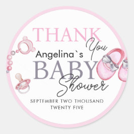 Stickers bedankt voor het baby shower.