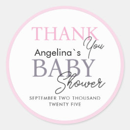 Stickers bedankt voor het baby shower.