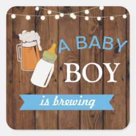 Stickers Beer Boy Baby shower Brewing Blue
