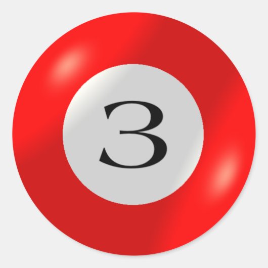 Stickers - biljart - 3 bal (Voorkant)