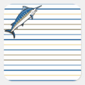 Stickers - Blauwe marlijn op stapes (Voorkant)