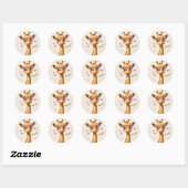 Stickers Blij Giraffe Valentijnsdag Kinderen Schoo (Vel)