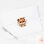 Stickers Blij Tijger Valentijnsdag Kinderen School (Envelop)