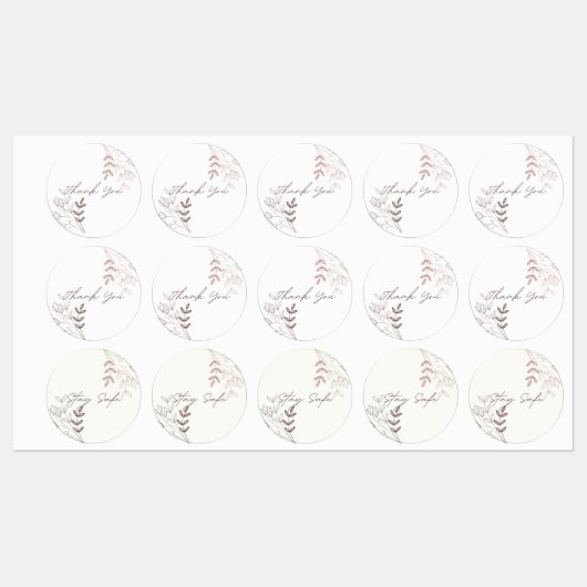 STICKERS. BLIJF VEILIG. HARTELIJK BEDANKT LABELS (Vel)