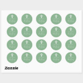 Stickers Bloemenkruis Doopsel Sage Green (Vel)