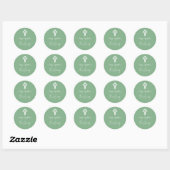 Stickers Bloemenkruis Doopsel Sage Green (Vel)