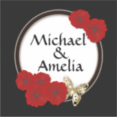 Stickers bruiloft, bruiloft, brieven (Voorkant)