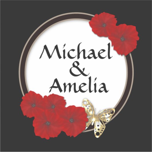 Stickers bruiloft, bruiloft, brieven (Voorkant)