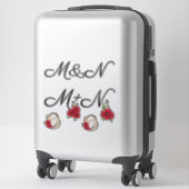 Stickers bruiloft, bruiloft, brieven, typografie,  (Koffer)