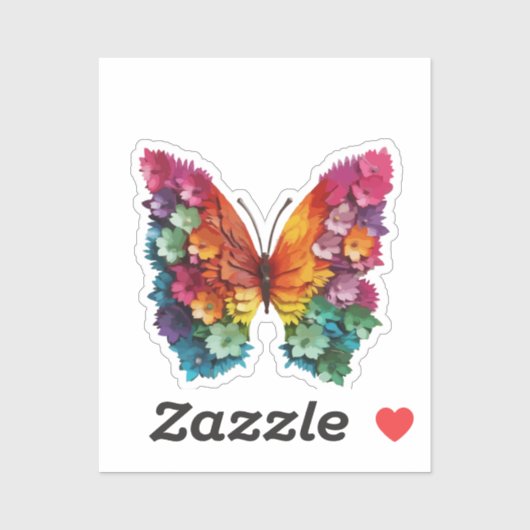 STICKERS Butterfly Flowery (Vel)