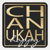 Stickers Chanokah Gold Square (Voorkant)