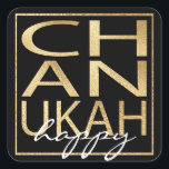 Stickers Chanokah Gold Square<br><div class="desc">"Chanukah Happy/Gold" Sticker Square. Veel plezier met het gebruik van deze stickers als taarttoppers, cadeautjes, labels, tassluitingen of wat voor rotsen je festiviteiten ook mogen hebben! De achtergrondkleur kan worden gewijzigd door een andere kleur te selecteren dan kleurstalen. Personaliseer u door tekst te verwijderen, "gelukkig" te maken en uw eigen...</div>