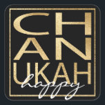 Stickers Chanokah Gold Square<br><div class="desc">"Chanukah Happy/Gold" Sticker Square. Veel plezier met het gebruik van deze stickers als taarttoppers, cadeautjes, labels, tassluitingen of wat voor rotsen je festiviteiten ook mogen hebben! De achtergrondkleur kan worden gewijzigd door een andere kleur te selecteren dan kleurstalen. Personaliseer u door tekst te verwijderen, "gelukkig" te maken en uw eigen...</div>