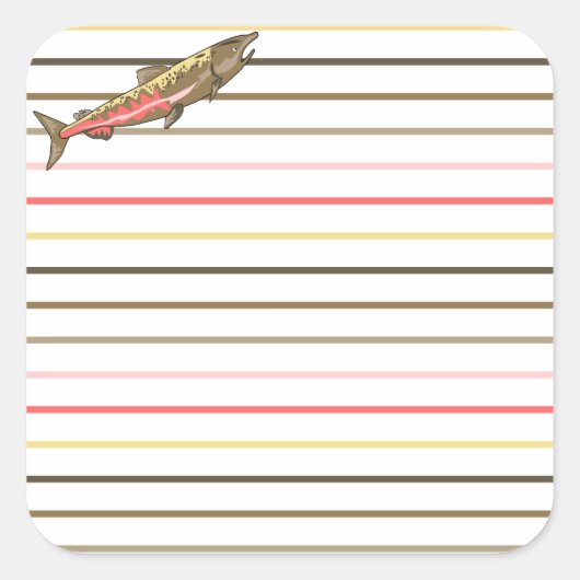 Stickers - Chinook Salmon op Stripes (Voorkant)
