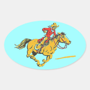 Stickers Cowboy Paard Rodeo Rider Race Barrel Pet