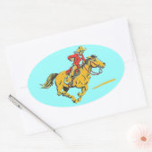 Stickers Cowboy Paard Rodeo Rider Race Barrel Pet (Envelop)