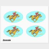 Stickers Cowboy Paard Rodeo Rider Race Barrel Pet (Vel)