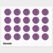 Stickers - Crazy Fractal Paarse terquoise geel (Vel)